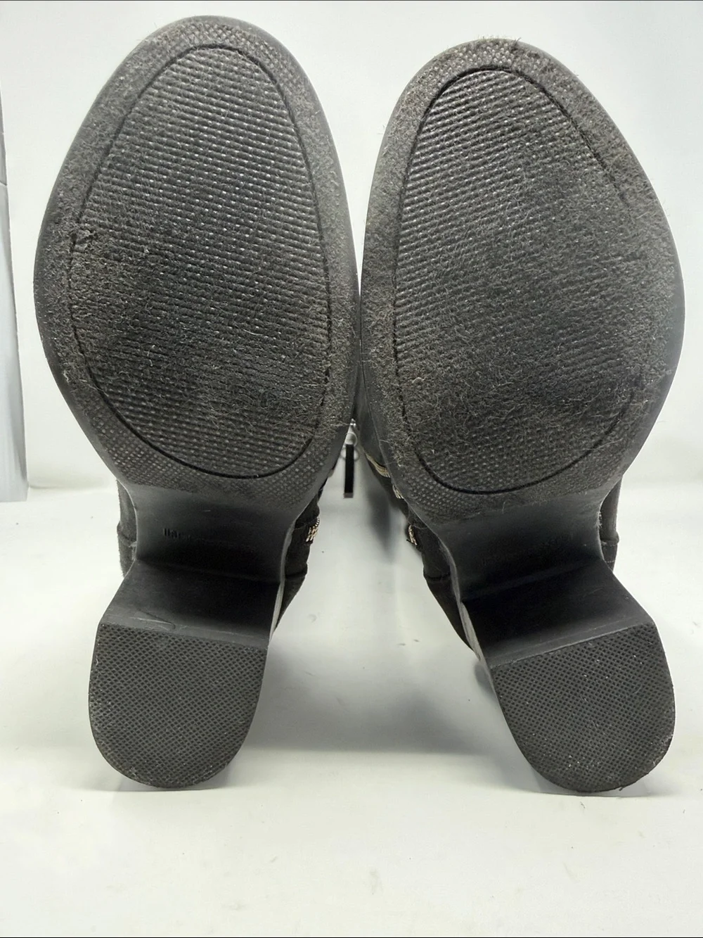 Kohl's Black  Suede-Look Boots with Silver Side Zipper Size 6